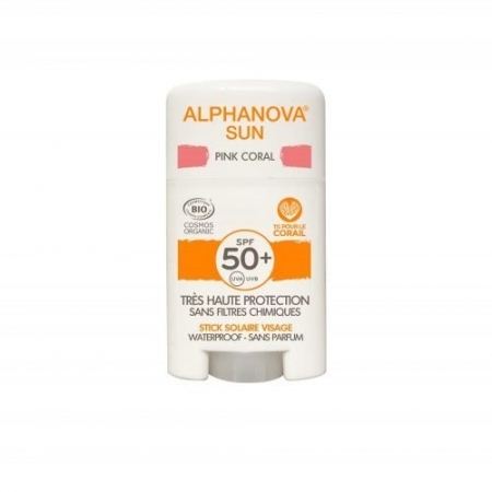 ALPHANOVA SUN Krem z filtrem w sztyfcie SPF 50+ PINK CORAL 12g